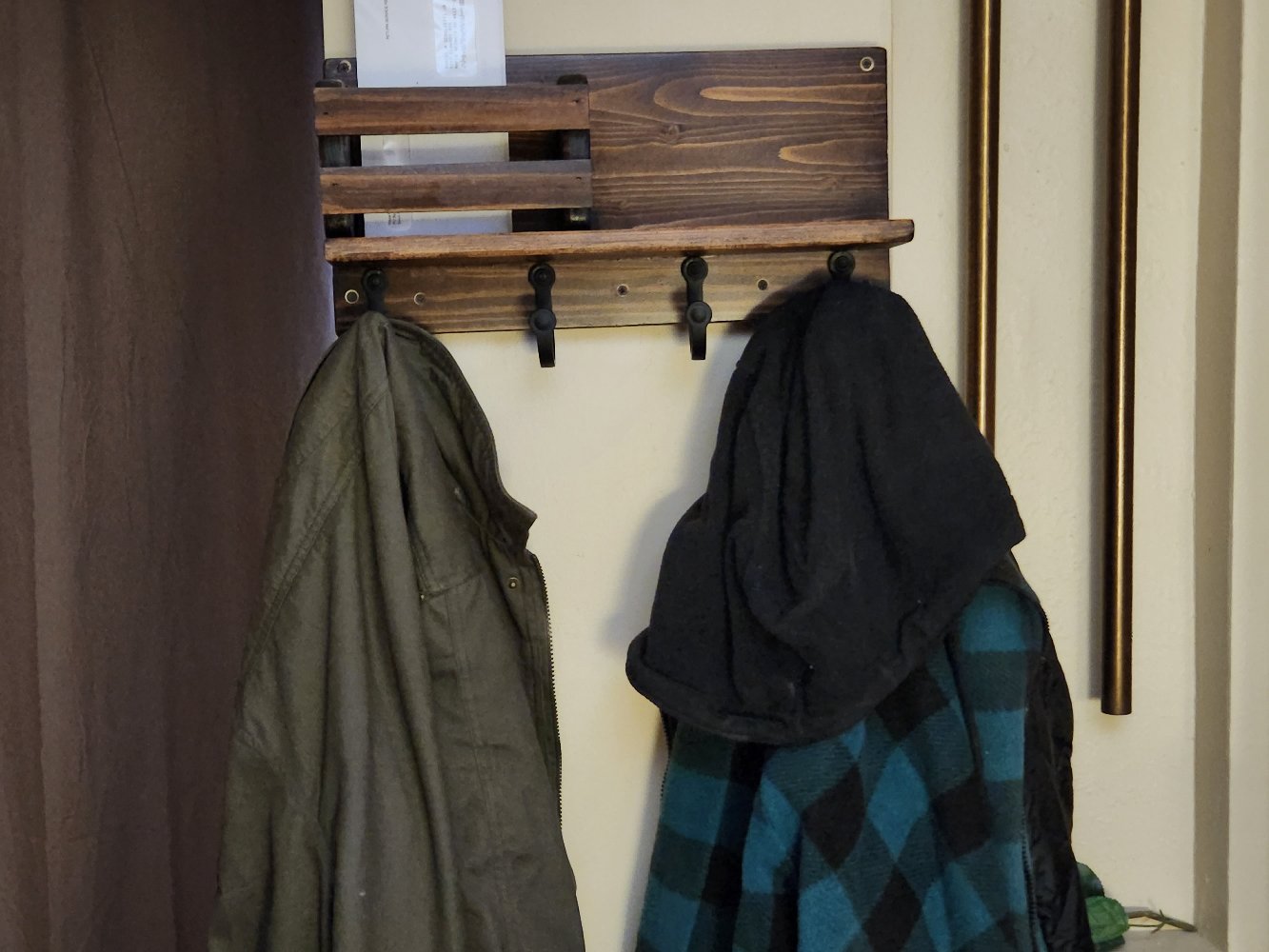 Coat rack 2025 with mail holder