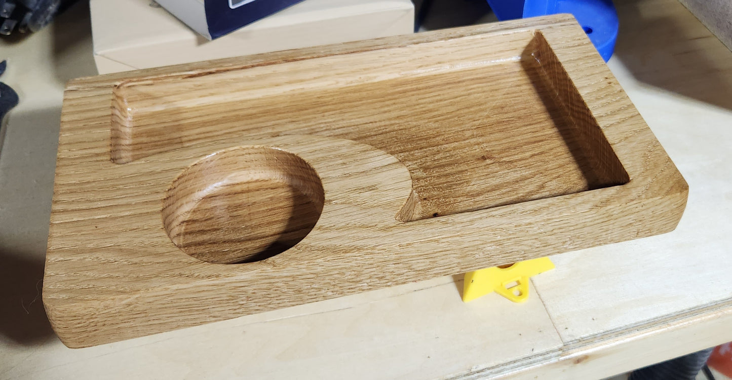 TWO POCKET OAK SERVING TRAY