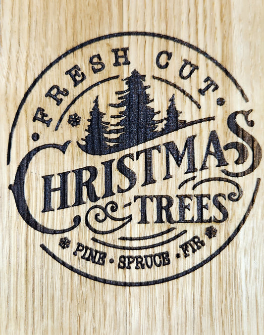 Fresh cut trees, Christmas sign