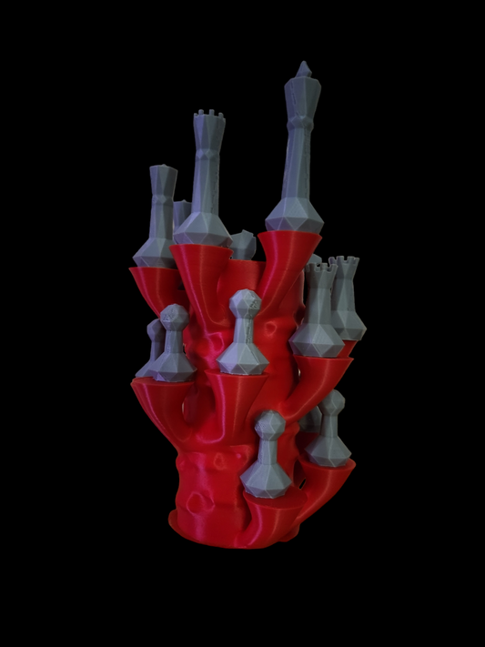 CHESS SET PIECES AND STANDS