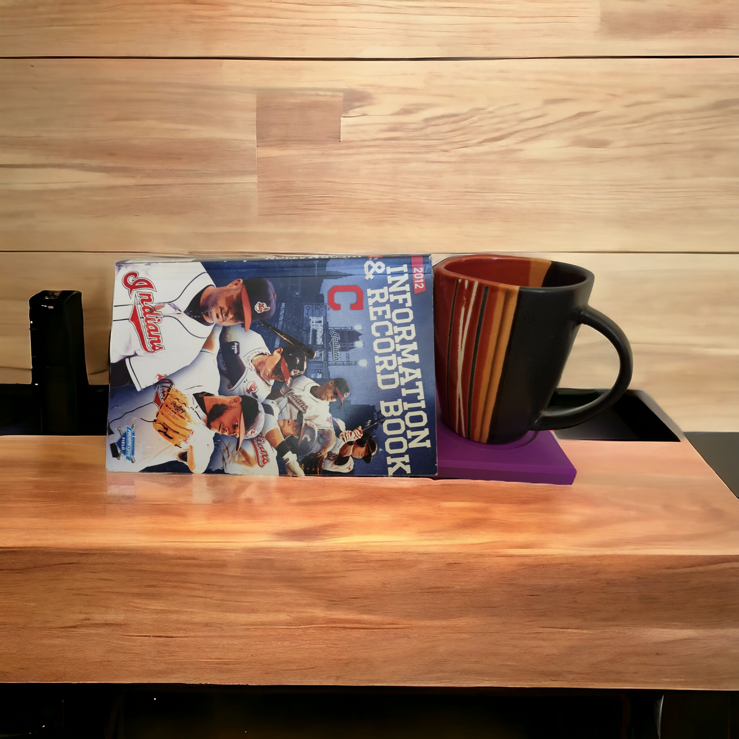 BOOK AND COFFEE CUP HOLDER